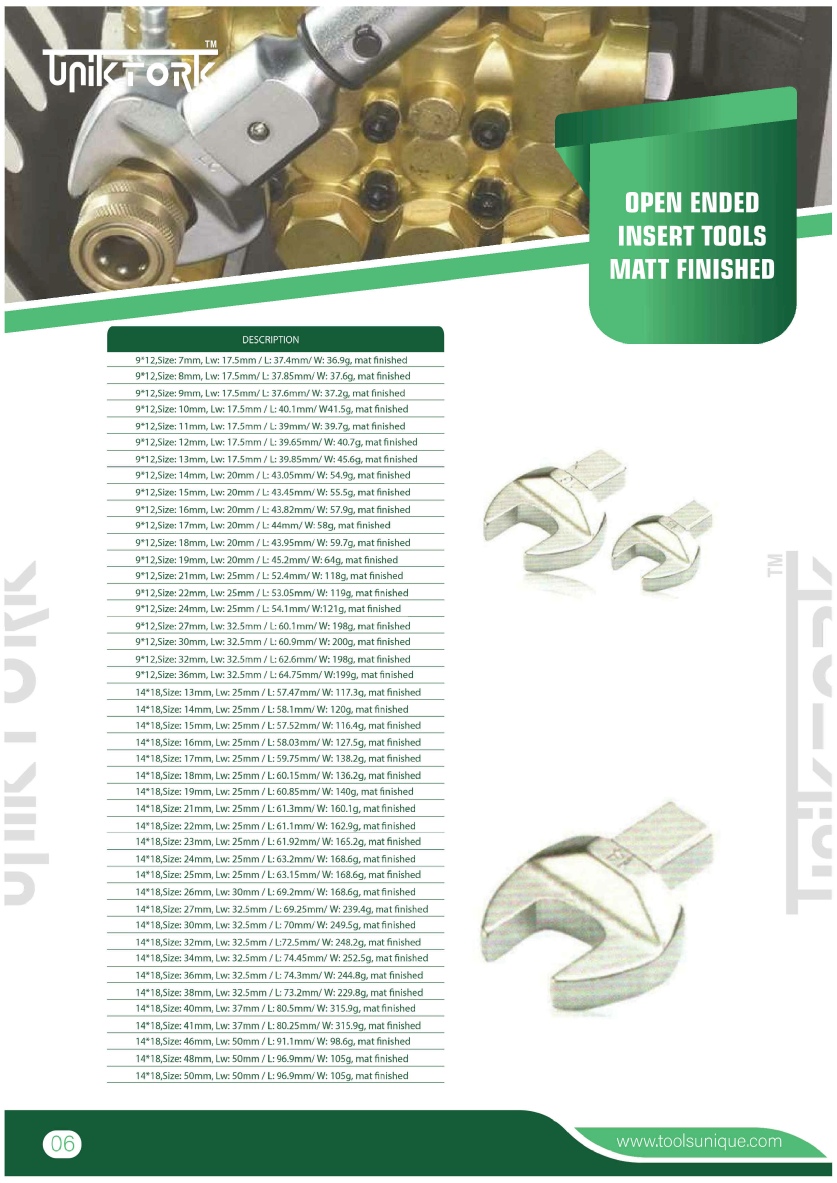 UNIKTORK HANDTOOLS UNIKTORK OPEN ENDED INSERT TOOLS CHENNAI
